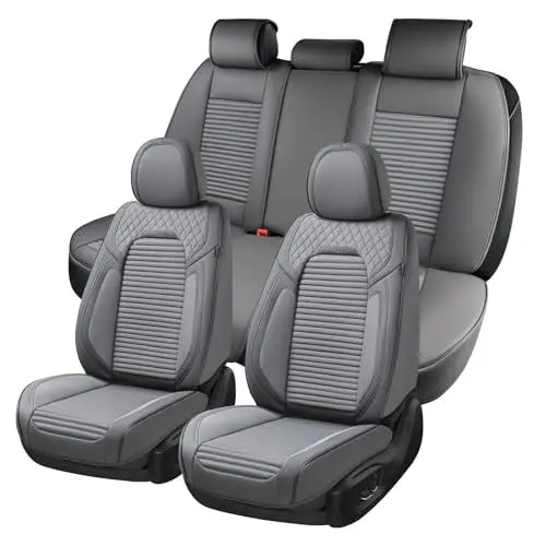 Produktbild: Coverado Sitzbezüge Vorne und Hinten 5 Stück, Wasserdichtes Leder Auto Sitzschutz Komplettset, Universal Fit für die meisten Limousinen SUV Pick-up Truck D8808 Seat