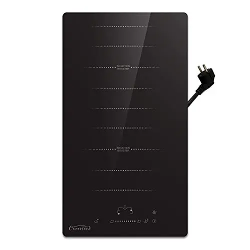 Produktbild: COVERCOOK 30cm induktionskochfeld mit 2 Kochzonen, Einbau Domino Autarkes Kochfeld Induktion mit Stecker, Flexzonen, Slidertouch-Steuerung, Leistungsschärfe, 16A 2800W