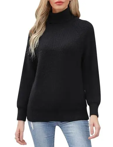 Produktbild: Cowasto Pullover Damen Elegant Rollkragenpullover - Warm Strickpullover Rollkragen Pullover Stricken Pulli Grobstrickpullover Langarm Oberteile