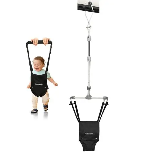 Produktbild: Cowiewie Baby Türhopser mit stabiler Türklemme, Tragbarer Türhopser für Baby 6-12 Monate, Schwarz