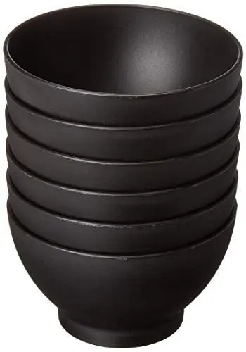 Produktbild: COZA DESIGN - Umweltfreundliche Kunststoffschale für Müsli, Dessert, Eis, Suppe (mikrowellen- und spülmaschinenfest) (284 ml, schwarz) 6 Stück