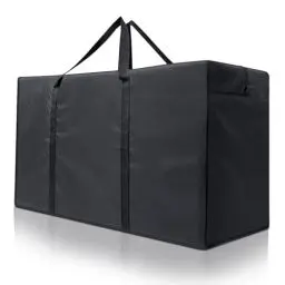 Produktbild: Cozary 180L Aufbewahrungstasche Groß, 600D Oxford Heavy-Duty Umzugstaschen mit Handgriff, Wasserdichte Tragetasche für Kleidung, Decken, Kissen - 100x55x33 CM - Schwarz