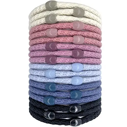 Produktbild: COZEASY 18 Stück niedliche Haargummis für Frauen Pferdeschwanzhalter für dickes Haar keine Beschädigung Haargummis mit Perle keine Metallhaarbänder für Mädchen Kinder lockiges Haar (31)