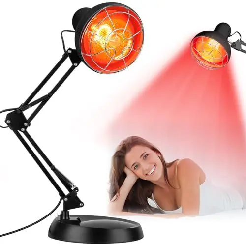 Produktbild: Cozion Rotlichtlampe Wärmelampe 150W Infrarotlampe Wärmelampe Infrarotlicht-Rotlicht-Wärmelampen Infrarotlichtlampe Wärmestrahler Temperatur einstellbar mit Timer
