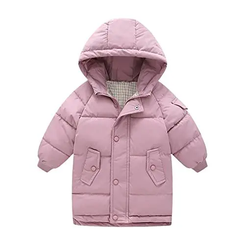 Produktbild: Cozomiz Daunenjacke Kinder Jungen Mädchen Winterjacke mit Kapuze Winter Outdoor Warm Winterjacke Steppweste Winter jacke Puffer Mantel 3-4 Jahres Rosa