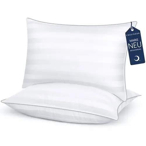 Produktbild: COZSINOOR Kopfkissen 40x80 2er Set mit 800g Kissen Füllung pro Kopfkissen, Kissen 40x80 2er Set mit Doppelte Hohlfaser, Schlafkissen für Allergiker für Seitenschläfer, Rückenschläfer, Bauchschläfer