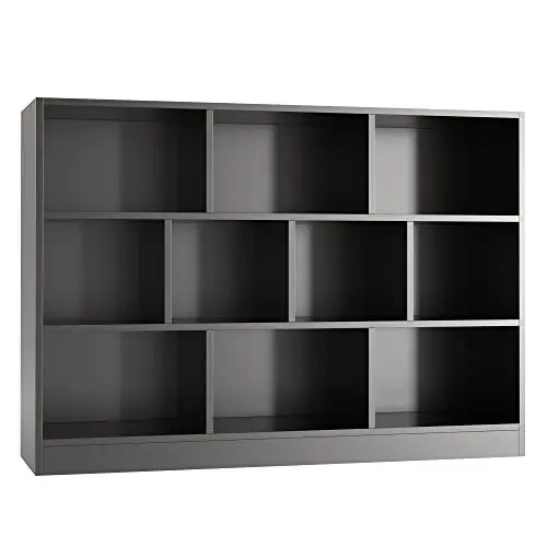 Produktbild: Cozy Castle Bücherregal mit 10 Fächern, Kippsicherer Aufbewahrungsregal, Regale Wohnzimmer, Bücherregal Kinder, Schlafzimmer, Arbeitszimmer, Büro, Schwarz