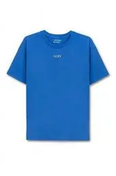 Produktbild: Cozy Panda Oversized T-Shirt in Cobalt Größe XXL - Kurzarm Shirt Rundhals aus Baumwolle in Blau Hochwertig - Backprint Tee Fashion Modern - Gr. 44