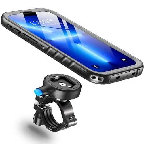 Produktbild: Cozycase Handyhalterung Fahrrad für iPhone 13 Pro Max Wasserdicht - <strong>EIN Knopf Entriegeln+Automatisches Schloss:</strong>  Bike Phone Holder/Mount Handy Halterung Motorrad Lenker Rennrad Scooter MTB Waterproof