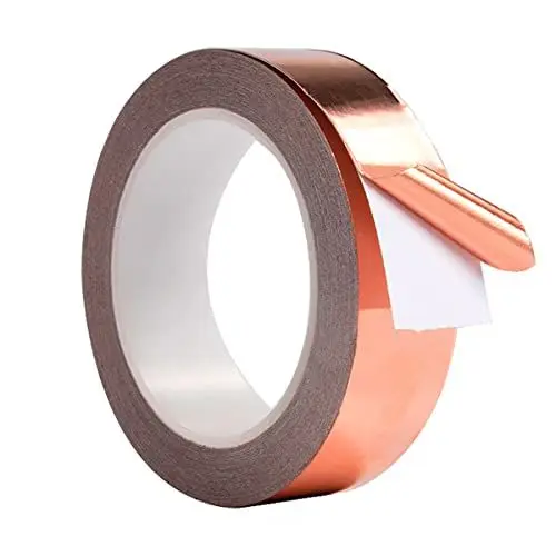Produktbild: Cozylkx 10 M Kupferfolienband 10 mm Doppelseitiges Leitfähiges Klebeband Für EMI-abschirmung, Buntglas, Elektrische Reparaturen, Pflanzenschutz