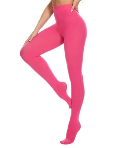 Produktbild: CozyWow Blickdicht Damen Strumpfhose Elastisch Semi Stützstrumpfhose in 25 Farben (Hot Pink, S)