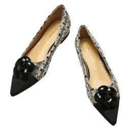 Produktbild: C.Paravano Flache Schuhe Damen I Spitze Schuhe für Damen I Damen Pumps I Tweed Schuhe Damen I Spitze Schuhe I Schlupfschuhe Ballerinas