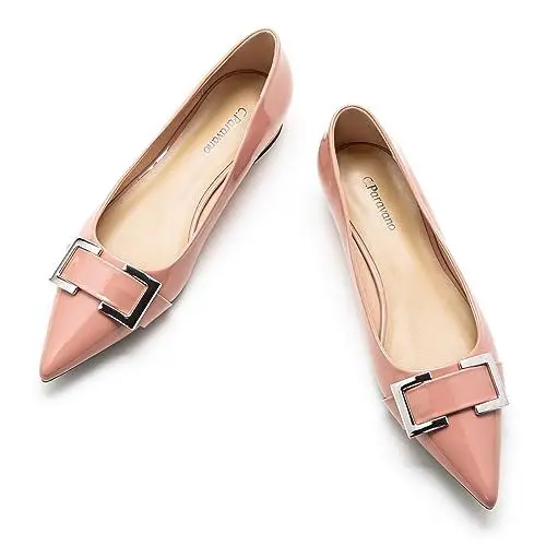 Produktbild: C.Paravano Flache Schuhe für Damen Flach Damen Ballerinas Spitze Flache Schuhe – Bequeme und Elegante Flats für Alltag und Freizeit(40,Rosa)