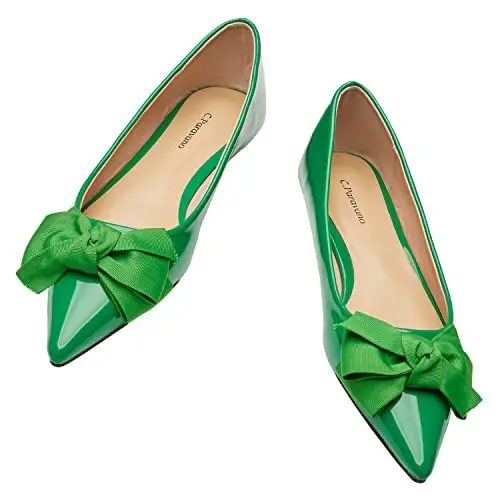 Produktbild: C.Paravano Ballerinas Damen Spitz Schuhe Elegant Flache Schuhe für Damen Ballerinas passen für alltäglichen Gebrauch, Büro, soziale Anlässe und Reisen(38,Grün)