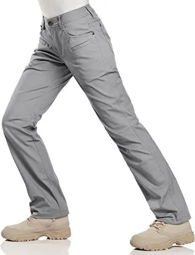 Produktbild: CQR Damen Flex Stretchige Taktische Hose, Wasserabweisende Ripstop-Arbeitshose, Cargohose, mit elastische Taille und Taschen, Stratight Stone, 46 Lang