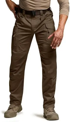 Produktbild: CQR Herren Flex-Stretch-Taktikhose, Wasserabweisende, leichte Ripstop-Cargohose, Arbeitshose, Tfp571 1pack - Tundra, 30W / 30L