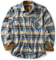 Produktbild: CQR Herren Langarm Flanell bequemes Button-up Baumwollhemd, Hof110 1pack - Seashore, XXL Tall