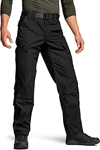 Produktbild: CQR Herren Militär Taktische Hose, MKampfhose, ACU Cargohose, wasserabweisend, Ripstop-Arbeitshose, Uap03 1pack - Black, L Lang