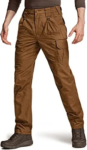 Produktbild: CQR Herren Taktische Hose, Wasserabweisende Ripstop-Cargohose, leichte EDC-Wandernhose, Outdoorbekleidung, Tlp110 1pack - Copper Brown, 40W / 30L