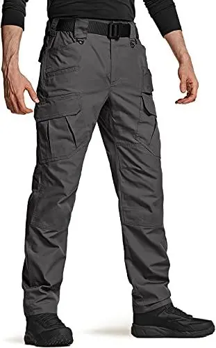 Produktbild: CQR Herren Taktische Hose, Wasserabweisende Ripstop-Cargohose, leichte EDC-Wandernhose, Outdoorbekleidung, Tlp120 1pack - Charcoal, 38W / 34L
