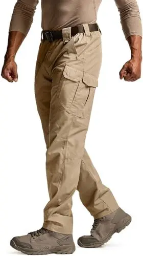 Produktbild: CQR Herren Taktische Hose, Wasserabweisende Ripstop-Cargohose, leichte EDC-Wandernhose, Outdoorbekleidung, Tlp127 1pack - Khaki, 28W / 30L