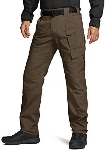 Produktbild: CQR Herren Taktische Hose, Wasserabweisende Ripstop-Cargohose, leichte EDC-Wandernhose, Outdoorbekleidung, Tlp710 1pack - Dark Brown, 44W / 30L