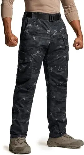 Produktbild: CQR Herren Taktische Hose, Wasserabweisende Ripstop-Cargohose, leichte EDC-Wandernhose, Outdoorbekleidung, Tlp762 1pack - Utility Camo Black, 40W / 34L