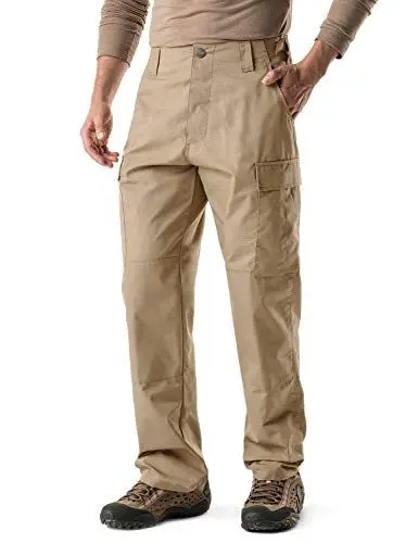 Produktbild: CQR Herren Taktische Militär Hose, MKampfhose, BDU Cargohose, wasserabweisend, Ripstop-Arbeitshose, Ubp02 1pack - Khaki, L Lang