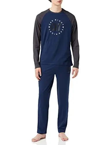 Produktbild: CR7 Cristiano Ronaldo Langarm-Pyjama-Set für Herren, Marinenblau, XXL