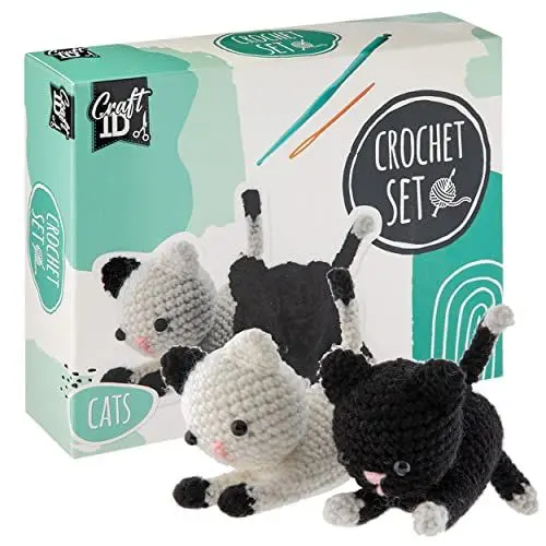 Produktbild: Craft Sensations Häkelsets für Anfänger | Amigurumi-Set | Kätzchen | Starter-Häkelpaket | Häkelnadelset Kinder und Erwachsene | Häkelpakete Kuscheltiere | Häkelset-Tiere