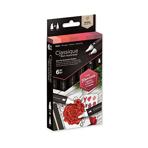 Produktbild: Crafter's Companion SPECN-CS6-RED Spectrum Noir Classique Mischung Alkohol Marker Dual Nib Pens Set Rotweine 6 Pack-Reds, Einheitsgröße, 6 stück