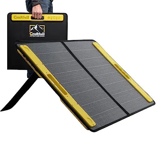 Produktbild: Craftfull Solarpanel faltbar 60w 100w 200w 300w - Solartasche Outdoor - Solarmodul für tragbare Powerstation - Balkonkraftwerk - Solaranlage mit 3 x USB Anschluss - Camping Solargenerator (100 Watt)