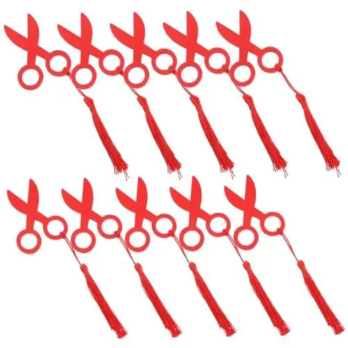 Produktbild: CRAFTHROU 10st Hängende Schere Kauen Rasseln Beißspielzeug Babyspielzeug Kidcraft-spielset Schere Spielzeug Kauspielzeug Für Zieht Viele Spielsachen Kinderschere Hemu Rot