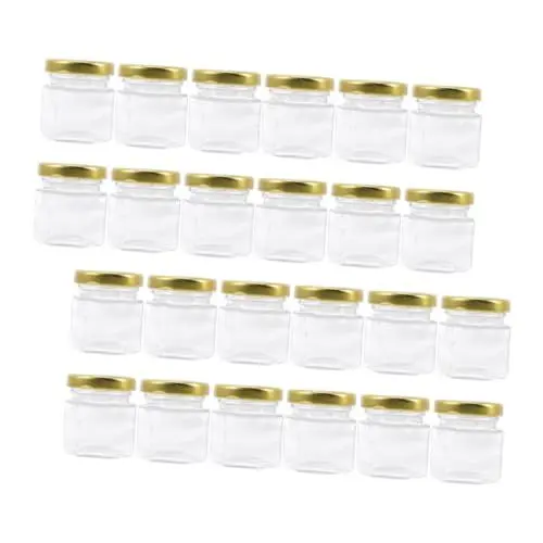 Produktbild: CRAFTHROU 24 Stück Lebensmittelgläser Marmeladen Aufbewahrungsflaschen Mehrzweck Marmeladengläser Klare Kaviarflaschen Klares Design Honigbehälter Transparente Marmeladenbehälter
