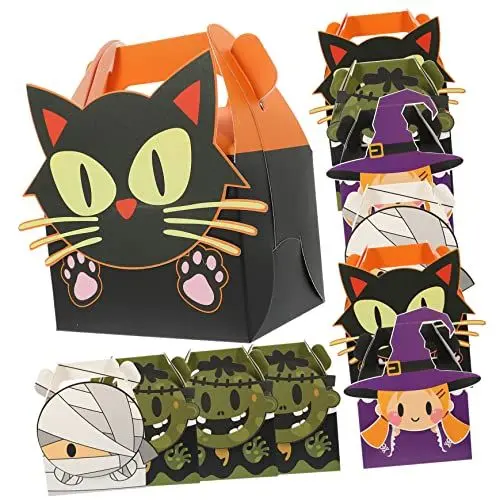 Produktbild: CRAFTHROU 24 Stück Schachteln Halloween Süßigkeitenbox Haushaltssüßigkeitenfest Süßigkeitsbehälter Halloween Taschen Halloween Dekorationen Halloween Süßigkeitsbehälter Süßigkeitenbehälter