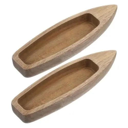 Produktbild: CRAFTHROU 2 Stücke Unlackiertes Holzboot Modell Deko Bastelset Fischerboot Perfekt Fischernetz Deko Holzboot Zum Bemalen Gestalten