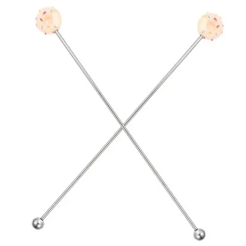Produktbild: CRAFTHROU 2st Cocktailrührer Trinkender Rührstab Cocktailstange Mini-getränke Bar-cocktail-rührstäbchen Rührer Für Riegel Saftrührstäbchen Weinrührer Rostfreier Stahl Wiederverwendbar