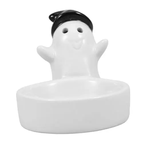 Produktbild: CRAFTHROU Geisterkerzenhalter Aus Keramik Geister Teelichtbehälter Desktop Halloween Ornament Festival Halloween Kerzenständer Halloween Kerzendekor Halloween Kerzenständer