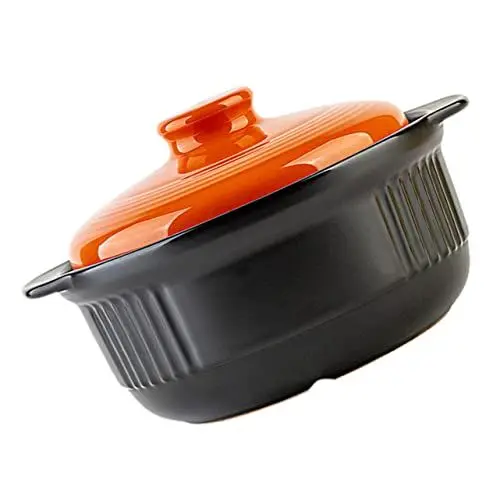 Produktbild: CRAFTHROU Keramik Kochtopf Keramiktopf Zum Kochen Zu Hause Herdtopf Kleine Töpfe Zum Kochen Kleiner Kochtopf Keramik Kochgeschirr Kasserolle Mit Deckel Keramik Kochtöpfe Schmortopf