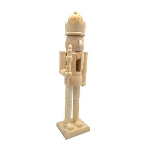 Produktbild: CRAFTHROU König Soldat Holz Nussknacker Holz Nussknacker Ornament DIY Schmuck Nussbaum Soldat Dekoration DIY Nussknacker Ornament Unbemalt Nussknacker Figur Balnk Nussknacker