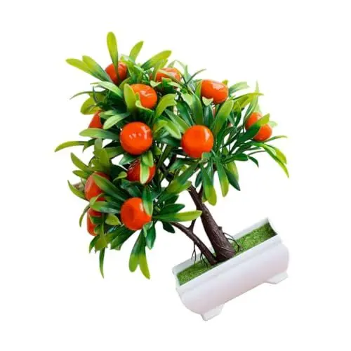 Produktbild: CRAFTHROU Künstlicher Obstbaum Künstliche Pflanze Gefälschter Bonsai-Baum Gefälschte Pflanzendekor Künstlicher Orangenbaum Künstliche Topfpflanze Simulation Zitronenbaum Bonsai Baum Plastik