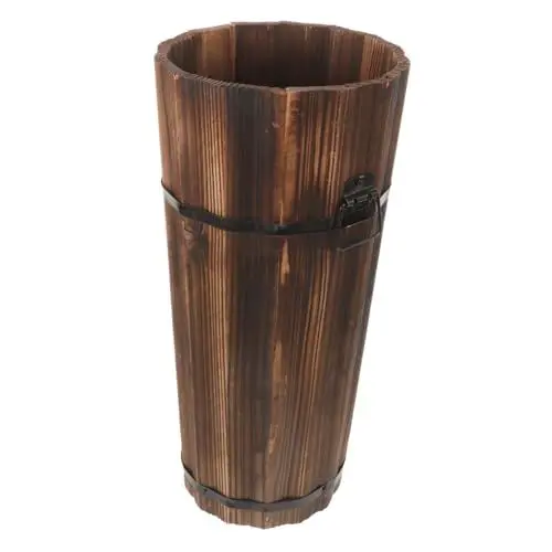 Produktbild: CRAFTHROU Schirmeimer aus Holz rustikaler Schirmständer Blumeneimer regenschirmständer modern umbrella holder Stöcke Gehstock langer Regenschirm-Aufbewahrungsständer Schirmständer für Flur