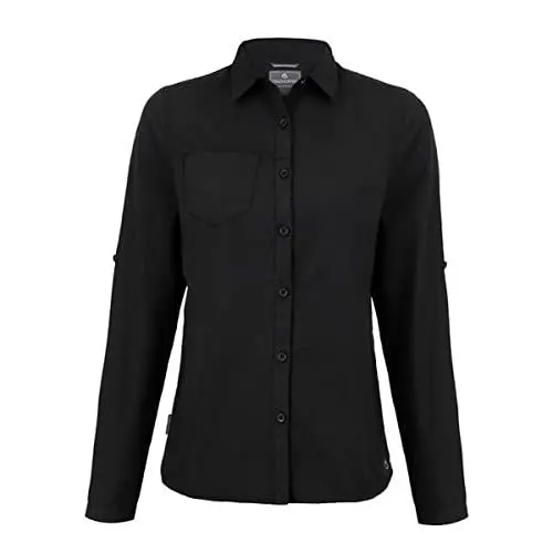Produktbild: Craghoppers Damen Expert Womens Kiwi Long Sleeved Shirt Hemd Mit Button-Down-Kragen, Schwarz, 46 EU