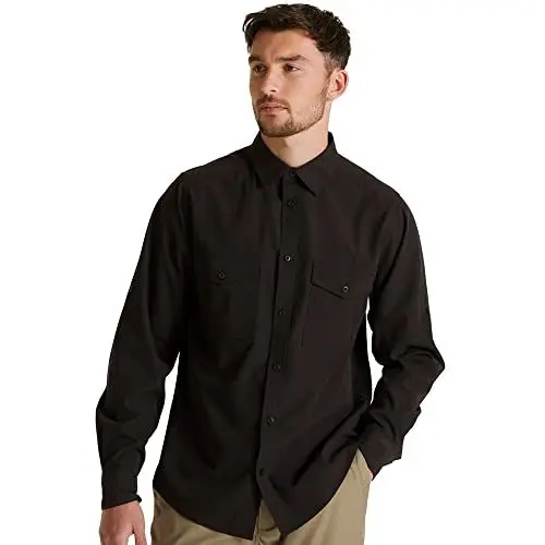 Produktbild: Craghoppers Herren Expert Kiwi Langarmshirt Hemd mit Button-Down-Kragen, Schwarz, M