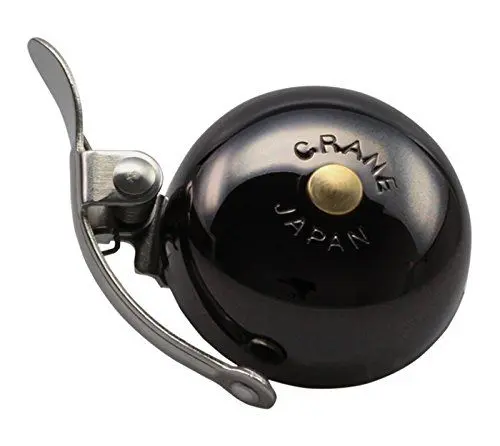 Produktbild: CRANE Bell Co. Fahrradklingel Mini Suzu with Steel Band Mount Messing, Neo Black, 45mm, CR-MSZSB-NBK