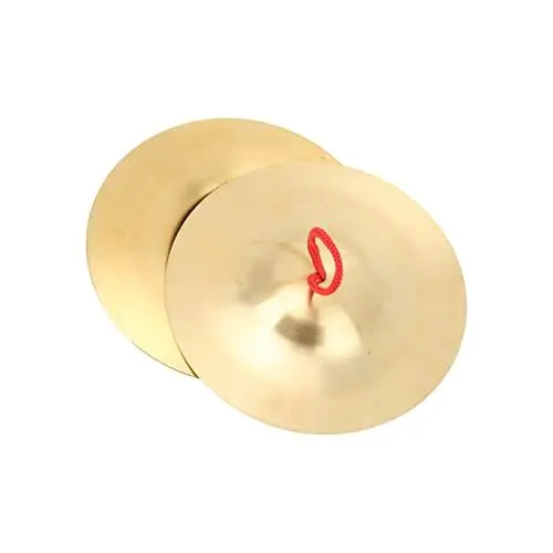 Produktbild: Crash Cymbal, 1 Paar Traditionelle Finish Messing Percussion Instrument Splash Cymbal Leicht zu tragen Bright Collision Sound Concert Band Hand Cymbals Hat Cymbals mit roter Lanyard