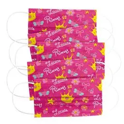 Produktbild: CRAZE 5er Set bedruckte Mundmaske für Kinder Einwegmaske Gesichtsmaske 3-lagig Maske mit Motiv Gesicht und Nase Kindermaske Little Princess Prinzessin 31742, 5er Kinder Princess 31742
