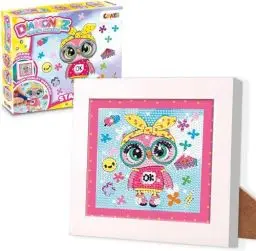 Produktbild: CRAZE DIAMONDZ Starter Set Fashion - Diamond Painting Kinder EULE Schablone, DIY Diamant Malerei Kinder Bastelset, 15x15cm