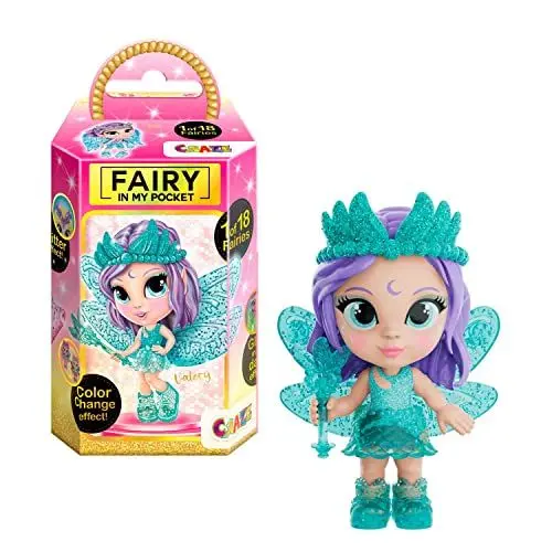 Produktbild: CRAZE Fairy In My Pocket | Fee Puppe mit Flügel, Fee Spielzeug zum Sammeln mit Spezialeffekten wie Glitzer, Leuchten im Dunkeln und Farbwechsel