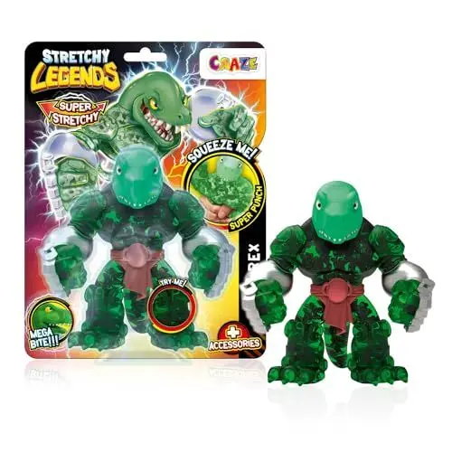 Produktbild: STRETCHY LEGENDS Megarex - Elastische Actionfiguren für Kinder, Dehnbare Superhelden Figuren zu Sammeln mit Schleimfüllung